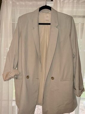 H&M Pastel Green Single-Button Blazer